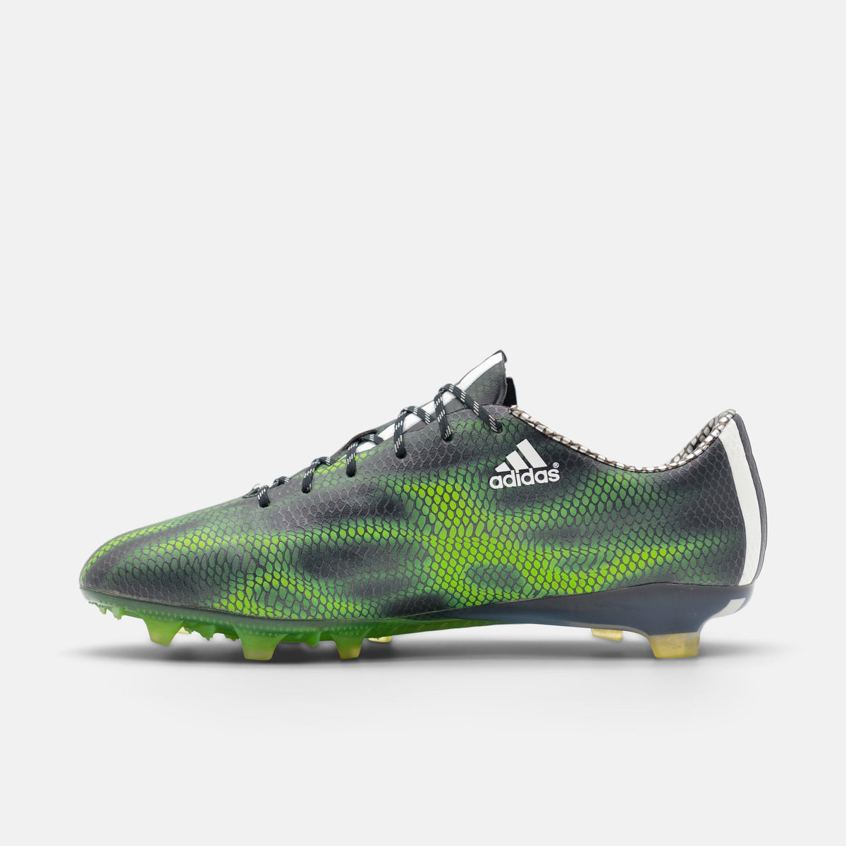 Adidas F50 Adizero FG Core Black / White / Solar Green football boots — photo 3