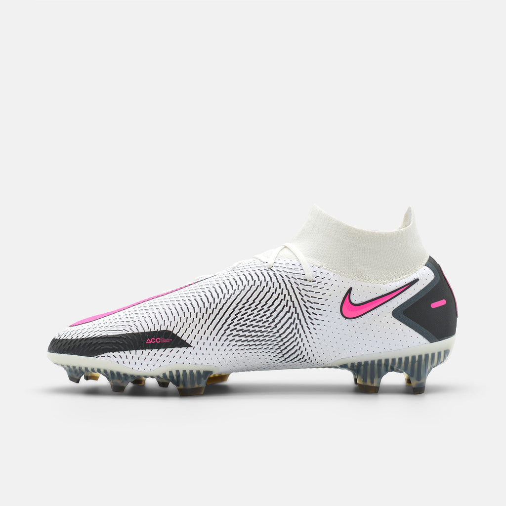 Nike Phantom GT Elite DF FG White / Black / Pink Blast football boots — photo 3