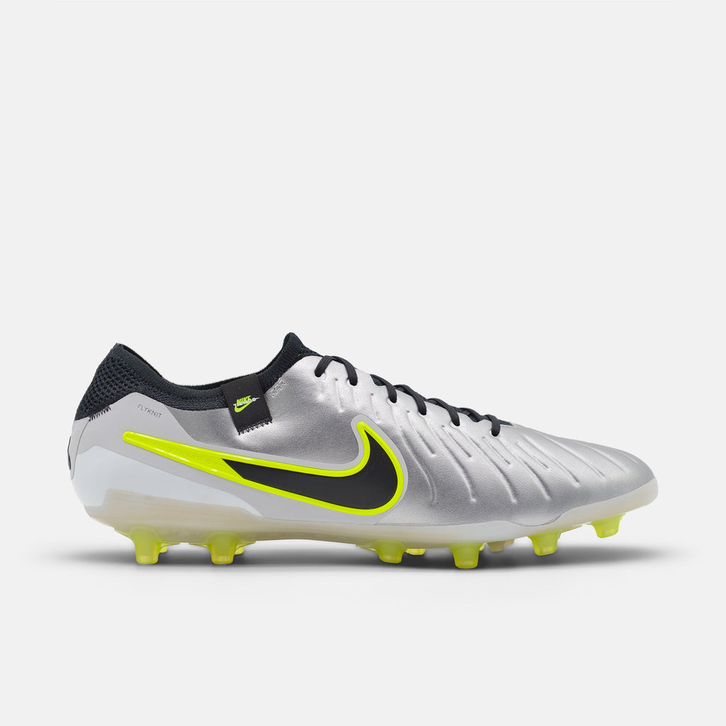 Nike Tiempo Legend 10 Elite AG Metallic Silver / Volt / Black football boots — photo 1